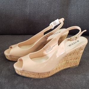 Open Toe Cork Wedge